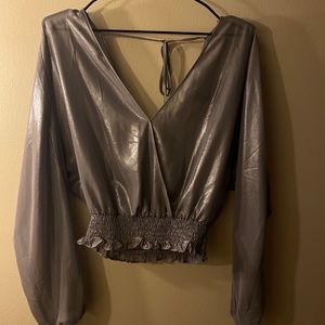 Metallic effect blouse